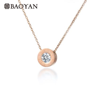 China Custom Made BOHEMIA Baoyan Rose Gold Women Necklace Jewelry Cubic Zirconia Jewelry Necklace Women Necklace for sale