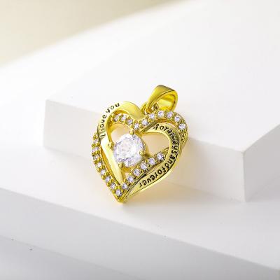 China Vintage Gold Plated Brass Gemstone Custom Moissanite Pendant And Charms Fashion Jewelry for sale