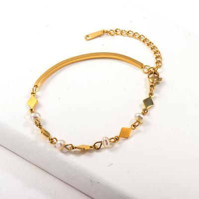 China BAOYAN 18K Durable Gold Plated Freshwater Pearl Ladies Bracelets Adjustable Jewelry for sale