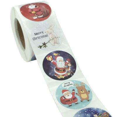 China New Waterproof Customizable Christmas Gift Decoration Seal Santa Claus Sticker for sale