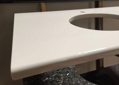 China Various Edging Shape Nano Glass Countertop With Single Sink Pure White for sale