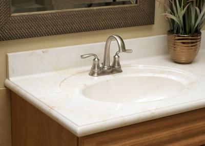 China Pure White Artificial Stone Countertops Vanity Tops Bath Tub Montary Brand for sale