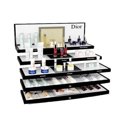 China Makeup Acrylic Cosmetic Counter Display Stand For Beauty Shop for sale