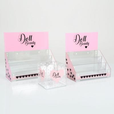 China Counter Counter Acrylic Cosmetic Eyelash Display Stand For Retail Store Tools for sale