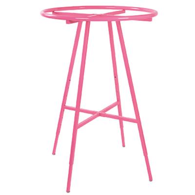 China Portable Customized Round Metal Hot Pink Round Clothing Display Rack for sale