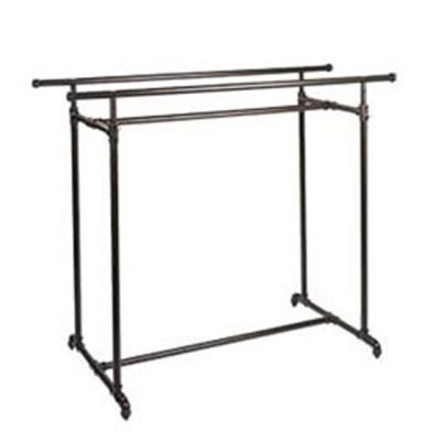 China Metal Portable Rail Customized Boutique Hose Double-rail Double H-Rack for Clothing for sale