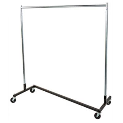 China Portable Metal Single-rail Z-truck Garment Single Rail Customized Display Rack For Clothing Store for sale