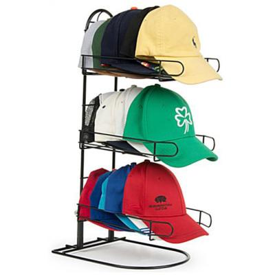 China Counter Customized Three Tier Metal Stand Display Rack For Hats for sale