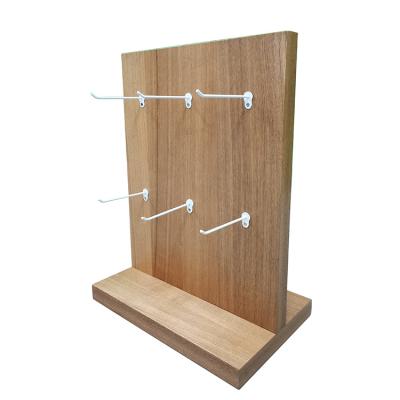 China With Double Sided Hooks Counter Double Sided Wooden Display Racks Stand With Fixed Hooks For Mobile Phone Accessories Retail Store for sale