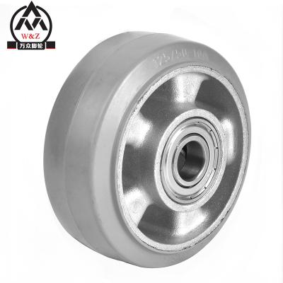 China Other 5 Inch 125 Mm New European Style Aluminum Core / Caster Wheel Rubber Solid Wheel Best Price / Gray Rubber Wheel for sale