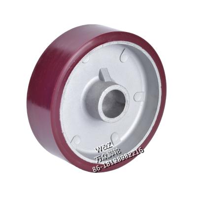 China 6 Inch /Best Core Wheel/152 Mm Hub Polyurethane Flat Free Red Aluminum Heavy Duty Aluminum Wheel /Best Solid Casters for sale