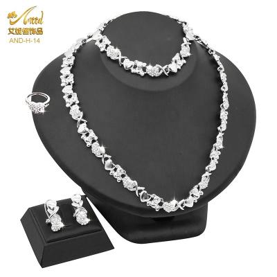 China Romantic hot sale and high quality wholesale 24k gold plated design brand jewelry sets for women for sale