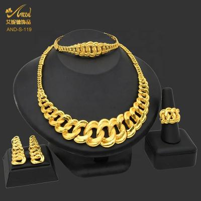 China Romantic African Necklace Sets For Women Luxury Designer Jewelry Pakistani Necklaces Afghan Bracelets Fashion Earrings Jewelry Sets for sale