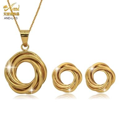 China Romantic 10kt yellow gold solid gold 14k 14k gold plated wedding 18 carat top grade 18k gold plated sets png dyi jewelry set for sale