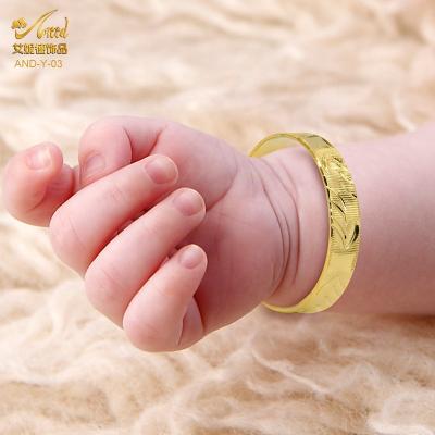 China Christmas Gift Lovely Baby Romantic Gold Plated Bangle Bracelet Jewelry, High Quality Gold Plated Kids Bracelets Bangles for sale