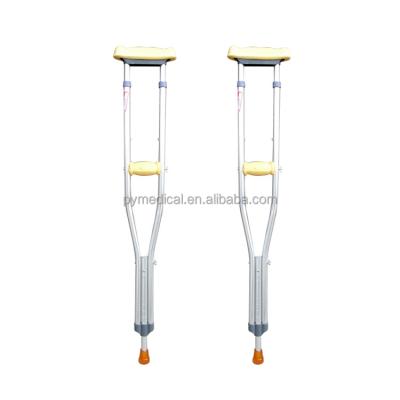 China Medical Armpit Crutch Button Lightweight Aluminum Adjustable Walking Armpit Crutches for sale