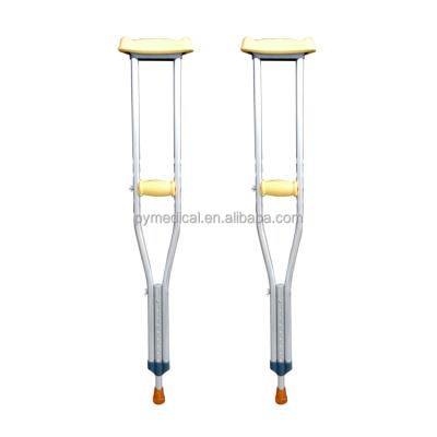 China Aluminum Adjustable Walking Armpit Crutches Medical Crutch Underarm Button Light Armpit Crutch for sale