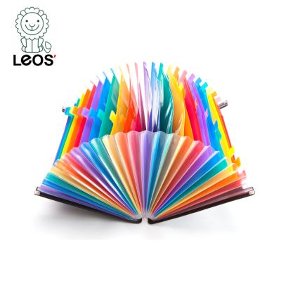 China Expandable Rainbow Color 24 Pockets Document File Bag Eco - Friendly Folders For Office for sale