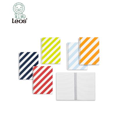 China A5 Twill Spiral Multicolor Stripe White Sprial Notebook for sale