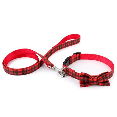 China Hot Selling Cute Red Plaid Padded OEM Leash Pet Supplies For Dog for sale