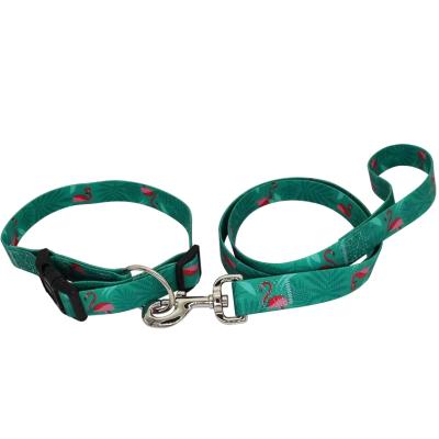 China Padded Latest Competitive Price Soft PVC Coated Waterproof PVC Webbing Collar Printed Dog Leash Set for sale