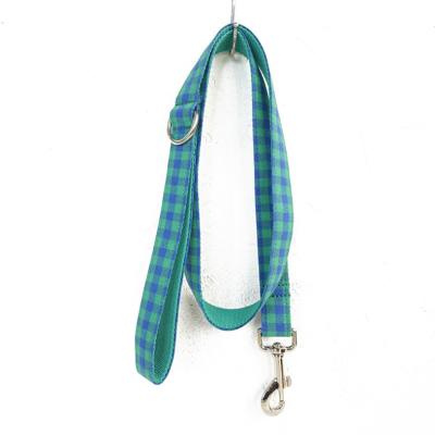 China Custom High Quality No Retractable Hand Designer Plaid Print Pattern Free Adjustable Dog Leads Leash Custom Made for sale