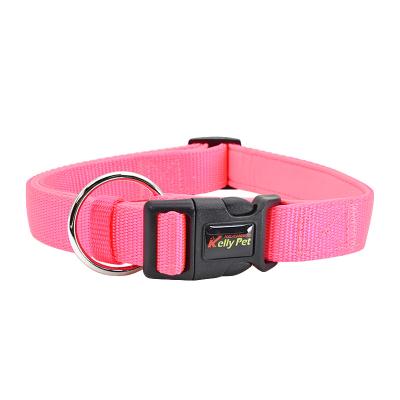 China New Padded Multicolor Nylon Pet Ring Double Pull Dog Collar O-Pull Cloth Strap Dive Collar for sale