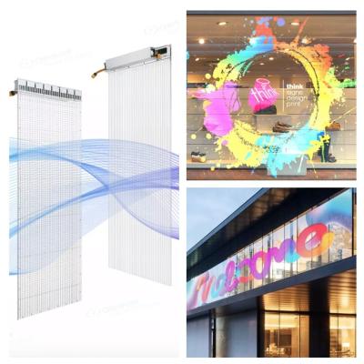 China Glasruimte LED Mesh Screen Transparante Voor Outdoor Reclame Te koop