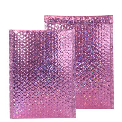 China Strong Adhesive Custom Poly Bubble Mailers Recycled Holographic Poly Bubble Mailer Packaging Bags Poly Bubble Mailers for sale