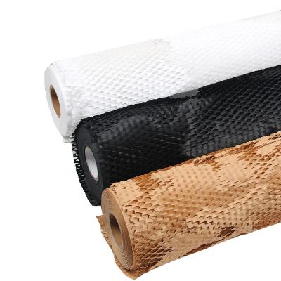 China Recycled Paper Cushioning Honeycomb Cushion Roll Brown Honeycomb Kraft Paper Envelope Protective Paper Cushioning Custom Size for sale