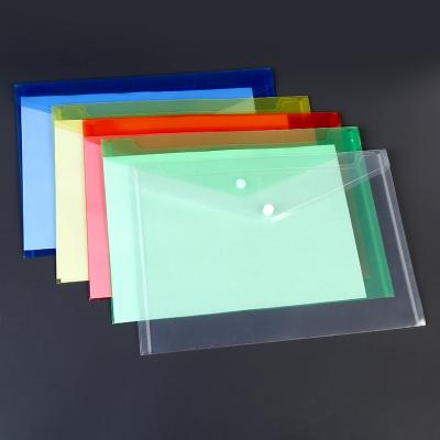 China Eco - Friendly Transparent Project Envelope Folders Document Bag A4 File Colored Transparent PP File Bag Folder for sale