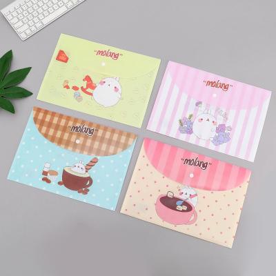 China Popular Durable Custom Printed A4 Size Folders Bag Waterproof Cartoon Transparent Folders Bag for sale