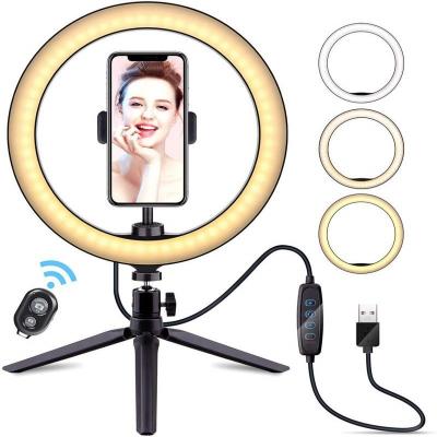 China Table/Desktop Ring Lamp Set Portable 26Cm Led Selfie Ring Light Tripod Tiktok Ring Light With Tripod Stand Ring Light 10 Inch Tiktok Ring Light for sale