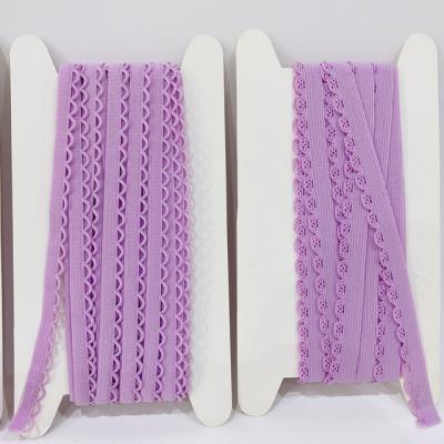 China Various Colors Lingerie Picot Elastic Nylon / Spandex Elastic Webbing For Knitted for sale