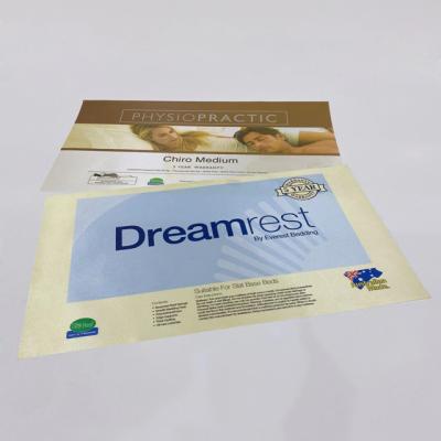 China Waterproof Adhesive Mattress Labels Adhesive Mat Label With Or Without Printing for sale