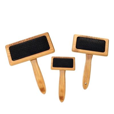 China Various Factory Wholesale Stocked Low Moq Pet Cat Dog Hair Grooming Slicker Bamboo Brush for sale