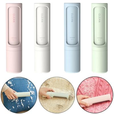 China Viable Reusable Reusable Fiber Roller Fiber Solvent Fiber Remover Fiber Brush Roller Dog Cat Hair Plastic Dusting Dusting Pet Roller With Cover for sale