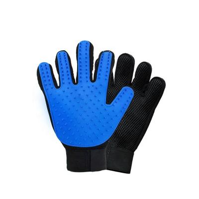 China Viable Hair Remover Glove Pet Hair Brush Deshedding Glove Soft Massage Glove With Raised Five Fingers Design Pet Grooming Glove for sale