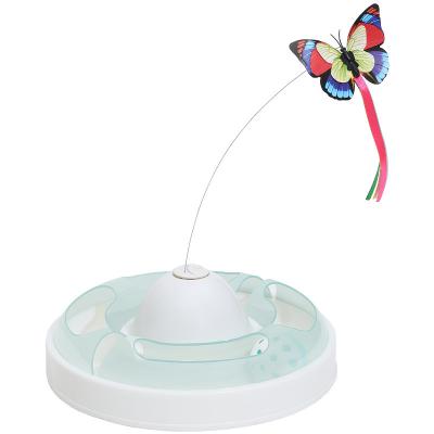 China Viable Automatic Butterfly Kitten Cat Toys Realistic Fluttering Sound Cat Exercise Pet Products by Cat Toys Interactive Electric Rotating for sale