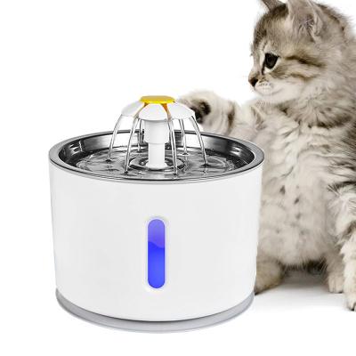 China 2.4L Cat Water Fountain LED Water Drinking Dispenser USB Driver Dog Pet Drinker Auto Electric Mute Viable Bowl for Cat Dog for sale