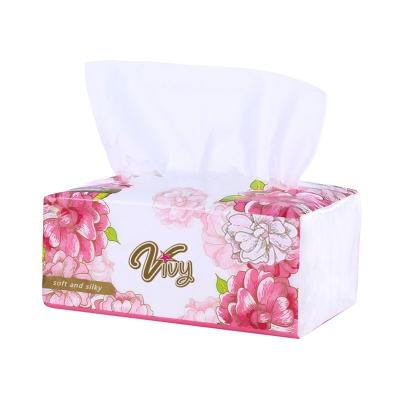 China Custom Logo Tissue Paper 3 Ply Bundle Tissue 100% Bamboo Sanitary Soft Pulp Facial Tissue for sale