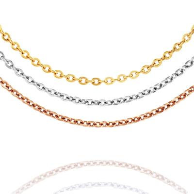 China Manufacture Fashion O Link Necklace Stainless Steel Flat Cable Chain CLASSIC Gold Plated Jewelry For DIY Design for sale