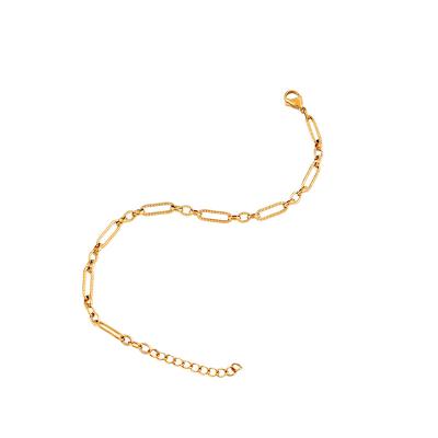 China Cuban Chain Stainless Steel Bracelets Fashion Jewelry 14K 18K Gold Plated Bangles For Lady Handmade Crafts for sale