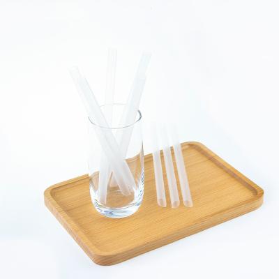 China Bar Accessories Bulk Eco-Friendly Disposable Thick Clear Biodegradable Straws Customized Logo Juice PLA Drinking Straw Wholesale for sale