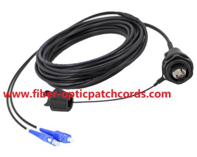 China Optical fiber EXPANDED BEAM Connector to SC 2core with Collimating Lens Minitary waterproof fiber cable Single Mode for sale