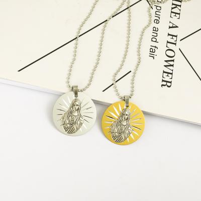 China Laser Jewelry Pendant Accessories Christ Jesus Virgin Mary Memorial Europe Necklace Catholic Jewelry Plaque for sale