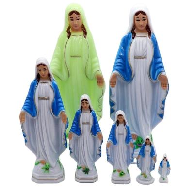 China Europe 35cm Luminous Icon Ornaments 35cm Religious Catholic Christian Decorative Virgin of Mercy Mary Phantom Statue Luminescent Painting for sale