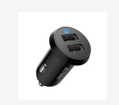 China 2 Port Voltage Monitoring Car Chargers Fast Charging For Samsung Huawei iPhone 11 8 Plus Universal Aluminum Dual USB Car Charger for sale