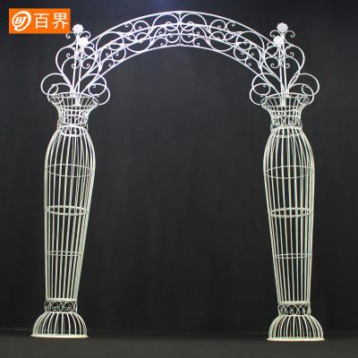 China European-style wedding wedding porch white flower door photo iron art props decoration garden arch for sale