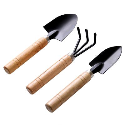 China Mini Gardening Set American Style Three-piece Soil Shovel Gardening Digging Planting Flower and Vegetable Tool Supply Set for sale